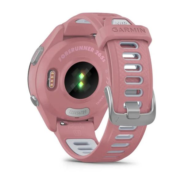 Смарт-годинник Garmin Forerunner 265s з чорним безелем, рожевим корпусом та рожевим/сірим силіконовим ремінцем 010-02810-15 фото