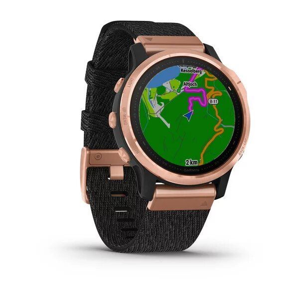 Смарт-часы Garmin fenix 6S Pro Sapphire розово-золотистые с черным нейлоновым ремешком 010-02159-37 фото