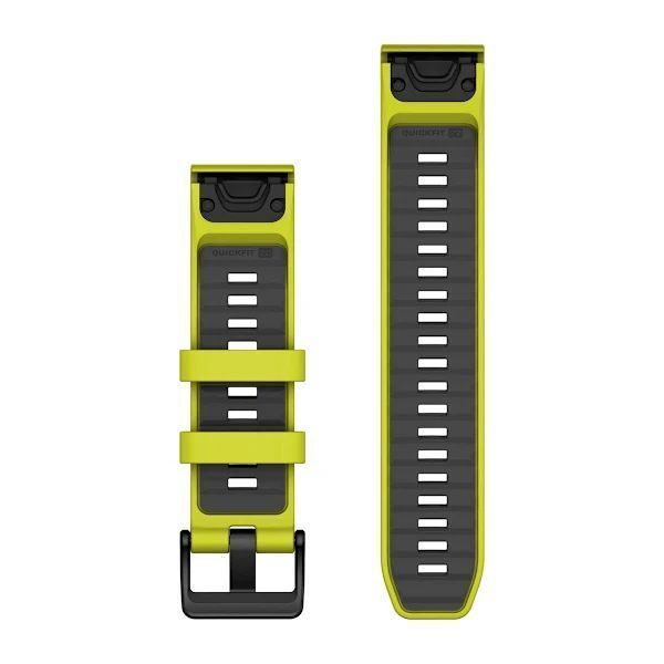 Ремінці для годинника Garmin QuickFit 22 силіконові яскраво-жовті/графітові 010-13392-08 фото