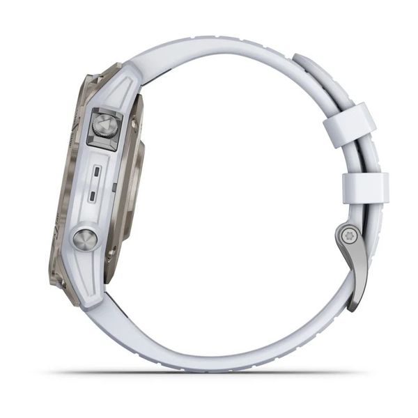 Смарт-годинник Garmin epix Pro (Gen 2) Sapphire Edition (47мм) титановий з ремінцем кольору білого каменю 010-02803-21 фото