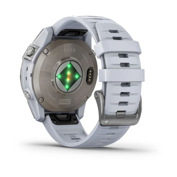 Смарт-годинник Garmin epix Pro (Gen 2) Sapphire Edition (47мм) титановий з ремінцем кольору білого каменю 010-02803-21 фото