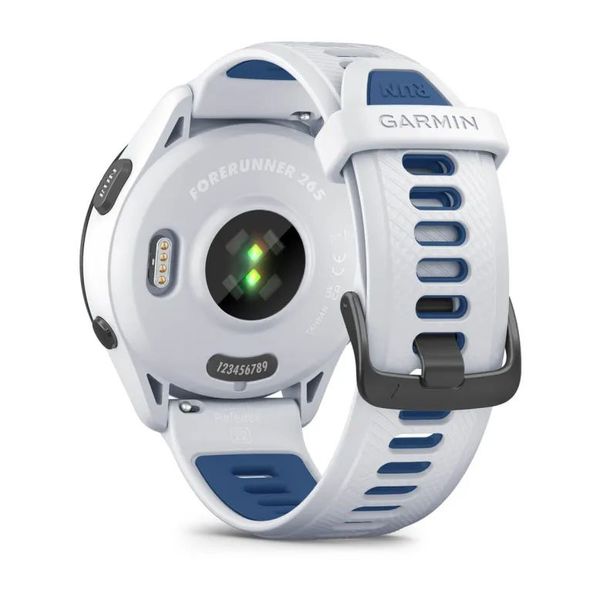 Смарт-часы Garmin Forerunner 265 с черным безелем, білим корпусом и бело-синим силиконовым ремешком 010-02810-11 фото