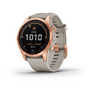 Смарт-часы Garmin fenix 7S Solar розово-золотистые со светло-песочным ремешком 010-02539-11 фото