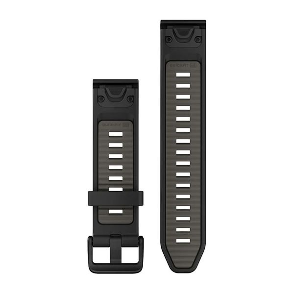 Ремешки для часов Garmin QuickFit 20 силиконовые черные/гравийно-серые  010-13391-00 фото