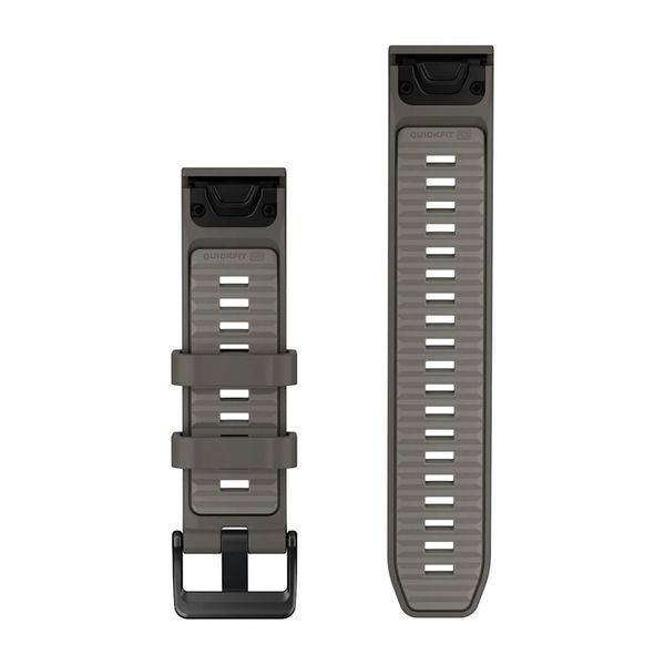 Ремешки для часов Garmin QuickFit 22 силиконовые гравийно-серый/серебристый 010-1459-00 фото