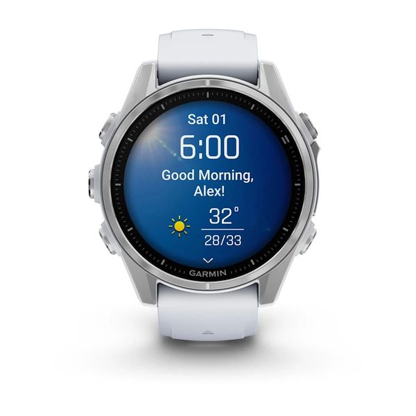 Смарт-часы Garmin fenix 8 AMOLED (43 мм) серебристый/белый камень  010-02903-00 фото