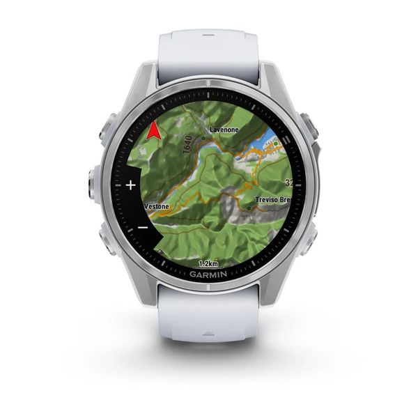 Смарт-часы Garmin fenix 8 AMOLED (43 мм) серебристый/белый камень  010-02903-00 фото