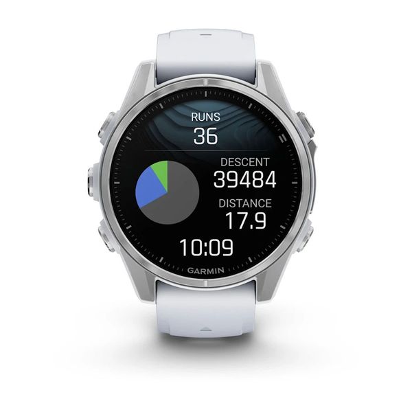 Смарт-часы Garmin fenix 8 AMOLED (43 мм) серебристый/белый камень  010-02903-00 фото