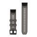 Ремешки для часов Garmin QuickFit 22 силиконовые гравийно-серый/серебристый 010-1459-00 фото 2