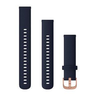 Быстросменные ремешки Garmin силиконовые (18 мм) темно-синие с розово-золотистой фурнитурой 010-12924-33 фото