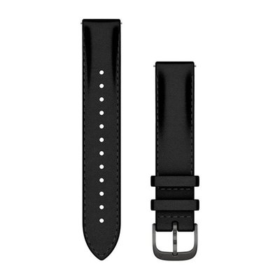 Быстросменные ремешки для смарт-часов Garmin Forerunner 255S Collection (18 мм) кожаные черные с грифельной фурнитурой 010-12932-61 фото