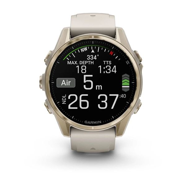 Смарт-часы Garmin fenix 8 AMOLED (43 мм) Sapphire золотистый/туманно-серый песочный 010-02903-11 фото