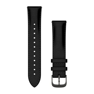 Швидкозмінні ремінці для смарт-годинника Garmin (20мм) шкіряні чорні із грифельною фурнітурою 010-12932-62 фото