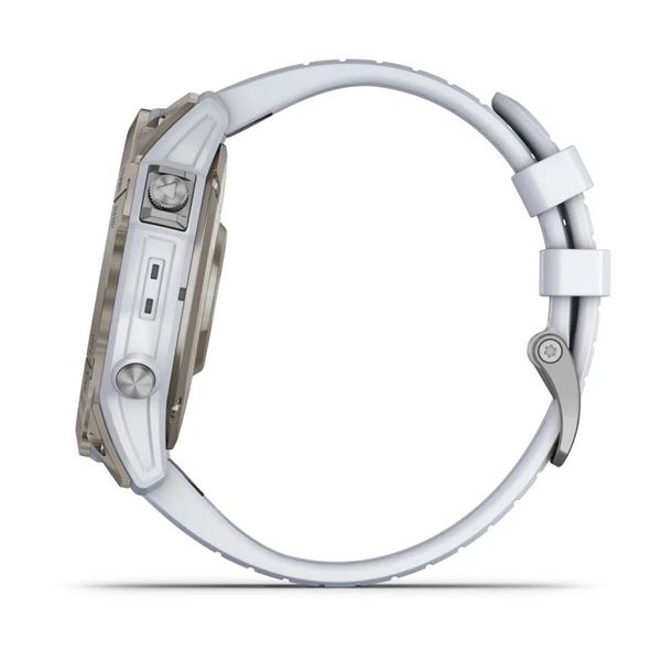 Смарт-годинник Garmin epix Pro (Gen 2) Sapphire Edition (51мм) титановий з ремінцем кольору білого каменю 010-02804-11 фото