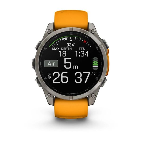 Смарт-часы Garmin fenix 8 AMOLED (47 мм) Sapphire титан оранжевый/графит 010-02904-11 фото