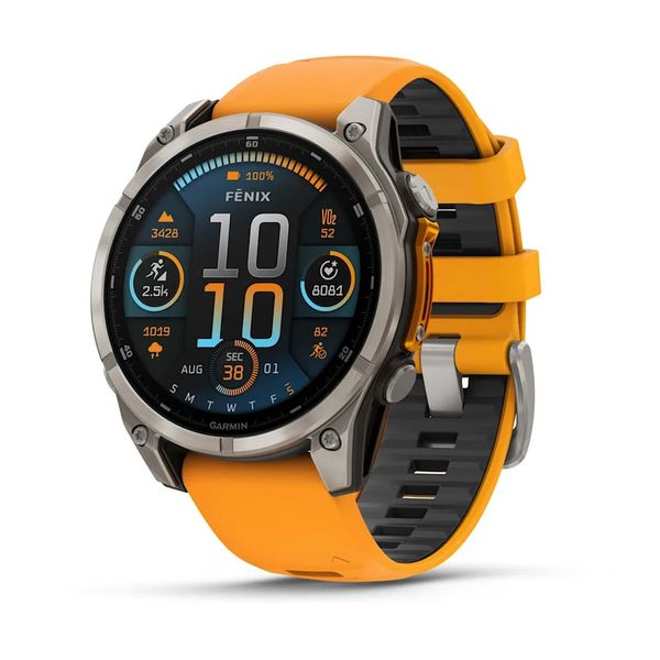 Смарт-годинник Garmin fenix 8 AMOLED (47 мм) Sapphire титан помаранчевий/графіт 010-02904-11 фото