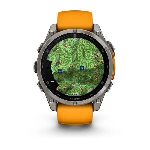 Смарт-часы Garmin fenix 8 AMOLED (47 мм) Sapphire титан оранжевый/графит 010-02904-11 фото