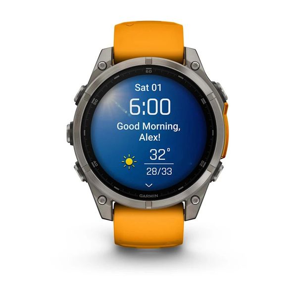 Смарт-часы Garmin fenix 8 AMOLED (47 мм) Sapphire титан оранжевый/графит 010-02904-11 фото