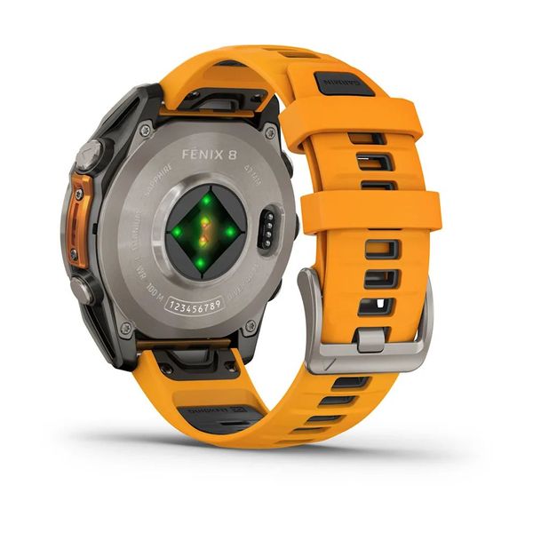 Смарт-годинник Garmin fenix 8 AMOLED (47 мм) Sapphire титан помаранчевий/графіт 010-02904-11 фото