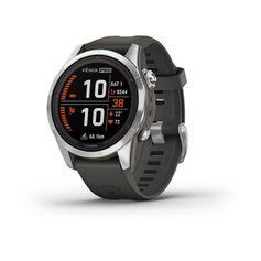 Смарт-годинник Garmin fenix 7S Pro Solar Edition сріблястий з ремінцем графітового кольору 010-02776-01 фото