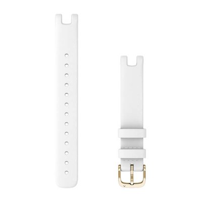 Ремінці для годинника Garmin Lily з італійської шкіри (14 мм) білі з кремово-золотистою фурнітурою 010-13068-A3 фото