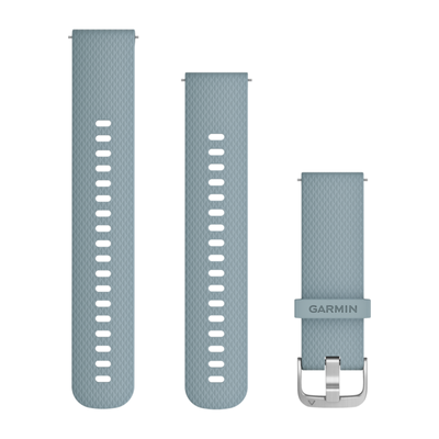 Швидкозмінні ремінці Garmin силіконові (20 мм) кольору морської піни зі сріблястою фурнітурою 010-12691-06 фото