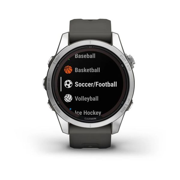 Смарт-часы Garmin fenix 7S Pro Solar Edition серебристые с ремешком графитового цвета 010-02776-01 фото