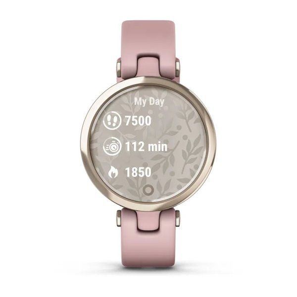 Смарт-часы Garmin Lily Sport с кремово-золотистым безелем, розовым корпусом и силиконовым ремешком 010-02384-13 фото
