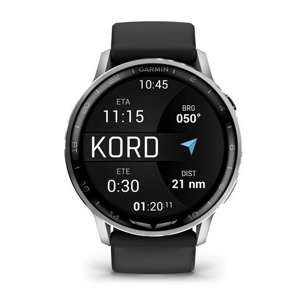 Смарт-годинник Garmin D2 Air X15 сріблястий з чорним силіконовим ремінцем 010-03014-50 фото