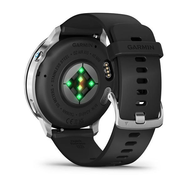 Смарт-годинник Garmin D2 Air X15 сріблястий з чорним силіконовим ремінцем 010-03014-50 фото