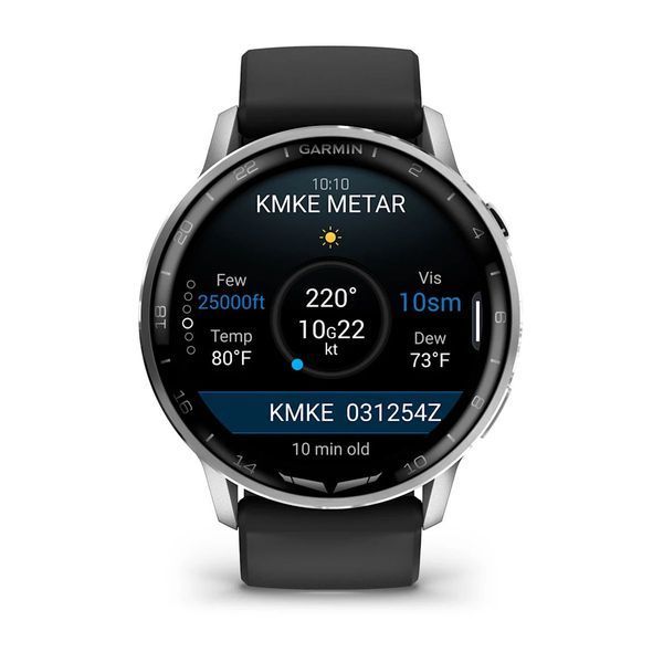 Смарт-годинник Garmin D2 Air X15 сріблястий з чорним силіконовим ремінцем 010-03014-50 фото
