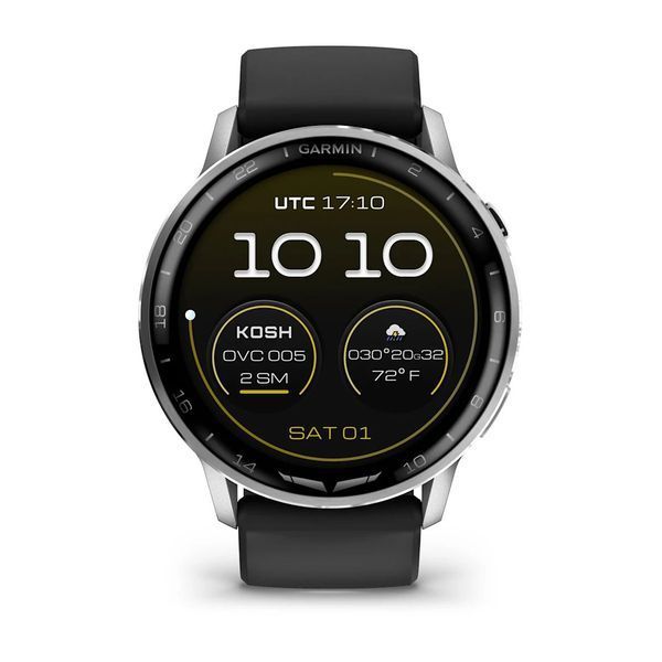 Смарт-годинник Garmin D2 Air X15 сріблястий з чорним силіконовим ремінцем 010-03014-50 фото