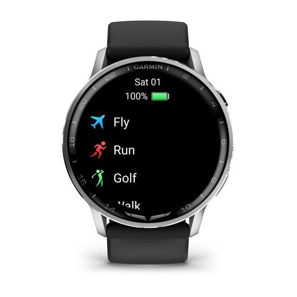 Смарт-годинник Garmin D2 Air X15 сріблястий з чорним силіконовим ремінцем 010-03014-50 фото