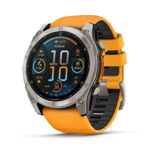 Смарт-часы Garmin fenix 8 AMOLED (51 мм) Sapphire титан оранжевый/графит 010-02905-11 фото