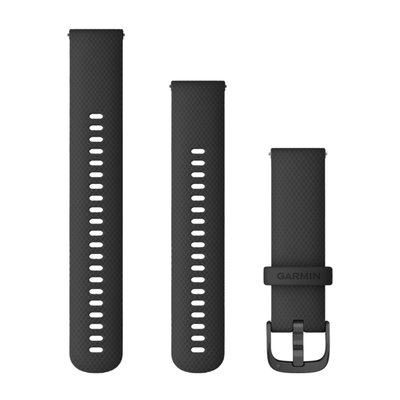 Швидкозмінні ремінці Garmin силіконові (22 мм) чорні з фурнітурою грифельного кольору 010-12932-21 фото