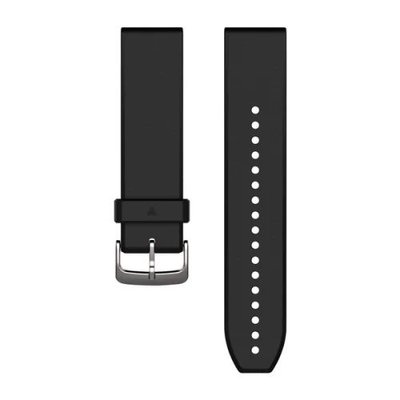Ремінці для годинника Garmin QuickFit 22 силіконові, чорні зі сріблястою фурнітурою 010-12500-00 фото
