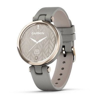 Смарт-годинник Garmin Lily Classic з кремово-золотистим безелем, сірим корпусом та італійським шкіряним ремінцем 010-02384-B2 фото