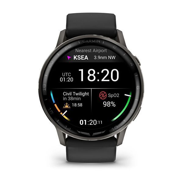 Смарт-годинник Garmin D2 Air X15 чорний з чорним силіконовим ремінцем 010-03014-51 фото