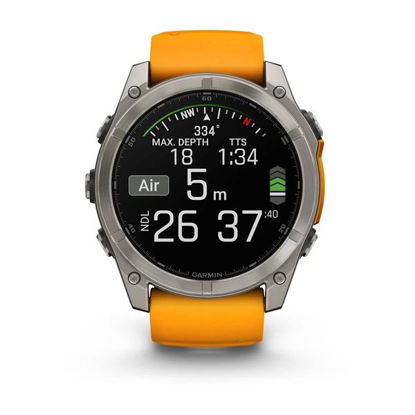 Смарт-часы Garmin fenix 8 AMOLED (51 мм) Sapphire титан оранжевый/графит 010-02905-11 фото