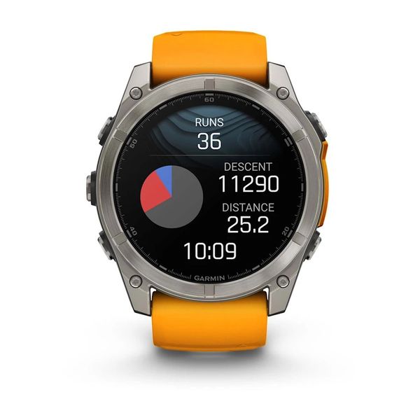 Смарт-годинник Garmin fenix 8 AMOLED (51 мм) Sapphire титан помаранчевий/графіт 010-02905-11 фото