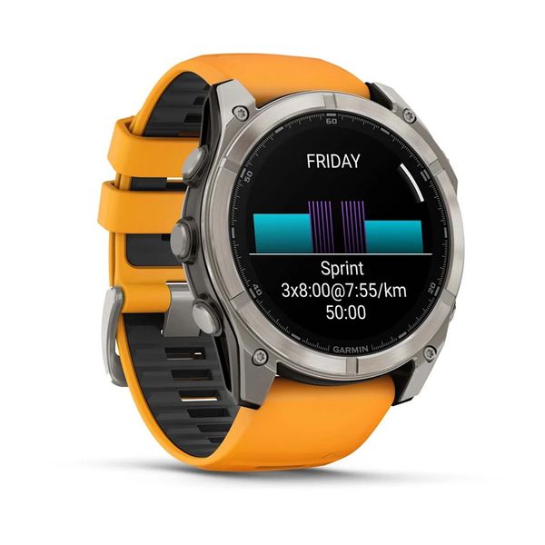 Смарт-часы Garmin fenix 8 AMOLED (51 мм) Sapphire титан оранжевый/графит 010-02905-11 фото