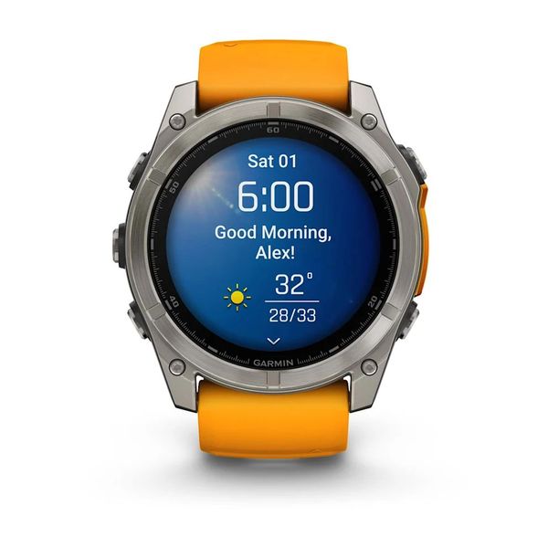 Смарт-часы Garmin fenix 8 AMOLED (51 мм) Sapphire титан оранжевый/графит 010-02905-11 фото