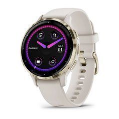 Смарт-часы Garmin Venu 3s айвори с золотистым стальным безелем и силиконовым ремешком 010-02785-04 фото