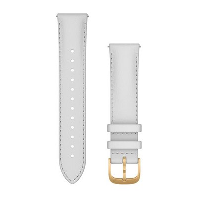 Швидкозмінні ремінці Garmin зі шкіри (20 мм) білі з фурнітурою із 24К золотим напиленням 010-12924-28 фото