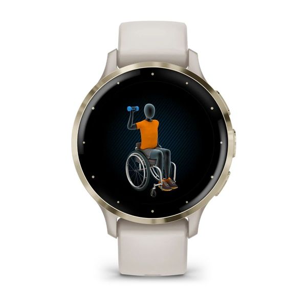 Смарт-годинник Garmin Venu 3s айворі із золотистим сталевим безелем і силіконовим ремінцем 010-02785-04 фото