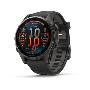 Смарт-годинник Garmin fenix 8 AMOLED (43 мм) Sapphire карбоново-сірий DLC титан чорний/гравійно-сірий  010-02903-21 фото