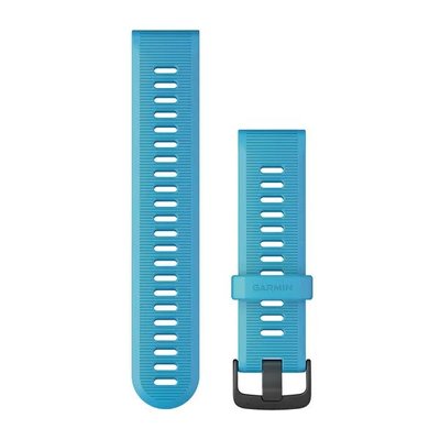 Змінні ремінці для смарт-годинника Garmin Forerunner (22 мм) силіконові, блакитні з грифельною фурнітурою 010-11251-2D фото