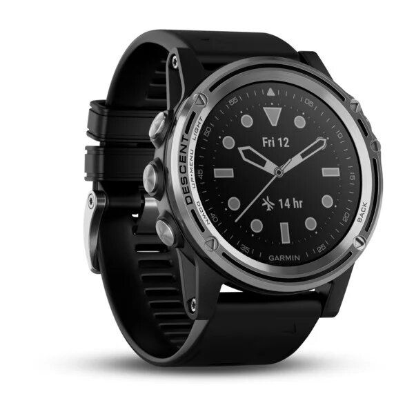 Смарт-годинник Garmin Descent Mk1 сріблястий з чорним ремінцем 010-01760-10 фото