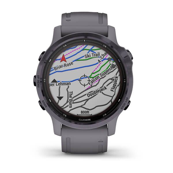 Смарт-часы Garmin fenix 6S Pro Solar Edition аметистово-стальные с серым замшевым ремешком 010-02409-15 фото