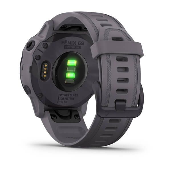 Смарт-часы Garmin fenix 6S Pro Solar Edition аметистово-стальные с серым замшевым ремешком 010-02409-15 фото